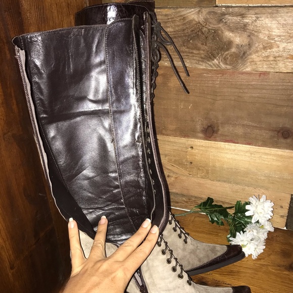 Victorian Steampunk Vic Matie Suede Leather Boots - Picture 6 of 7